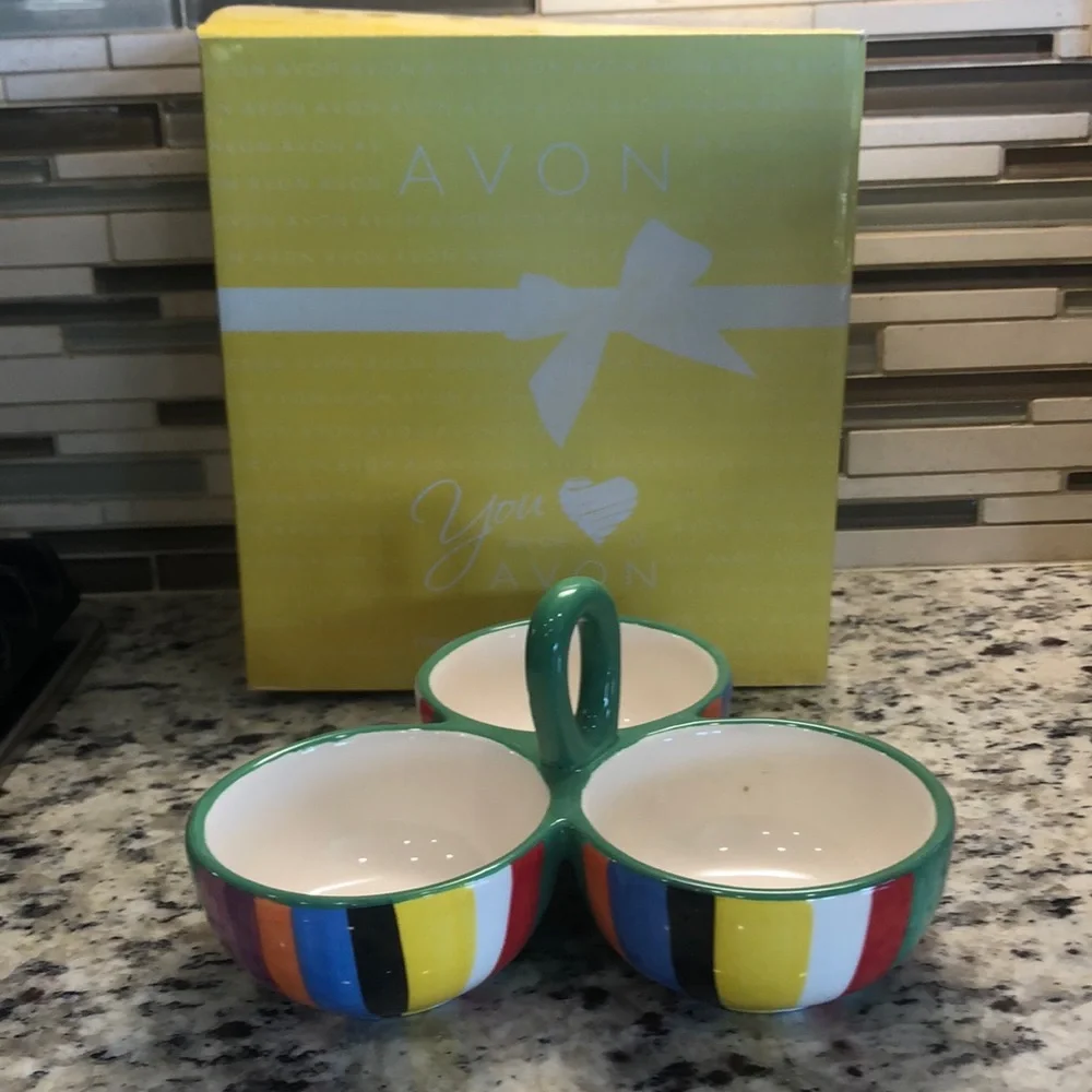 Beautiful Multi Colored Trio Serving Bowl Set